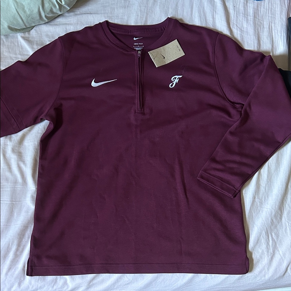 Nike Burgundy Quarter-Zip Pullover
